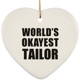World's Okayest Tailor - Heart Ornament