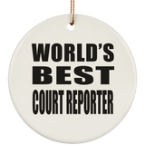 World's Best Court Reporter - Circle Ornament