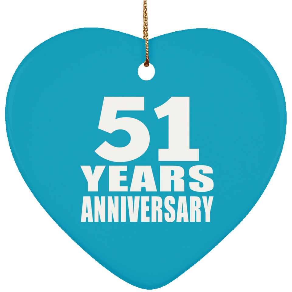 51st Anniversary 51 Years - Heart Ornament