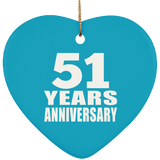 51st Anniversary 51 Years - Heart Ornament