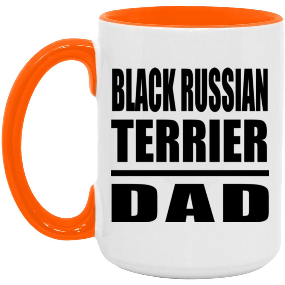 Black Russian Terrier Dad - 15oz Accent Mug Orange