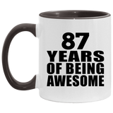 87th Birthday 87 Years Of Being Awesome - 11oz Accent Mug Black