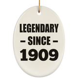 115th Birthday Legendary Since 1909 - Oval Ornament