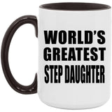 World's Greatest Step Daughter - 15oz Accent Mug Black