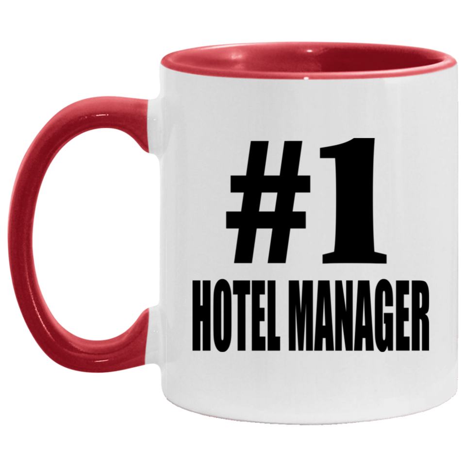 Number One #1 Hotel Manager - 11oz Accent Mug Red