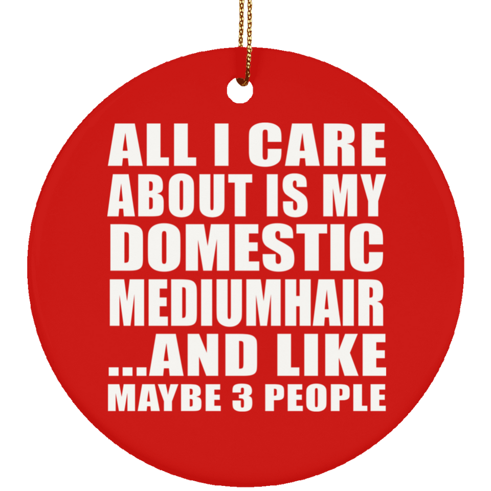 All I Care About Is My Domestic Mediumhair - Circle Ornament