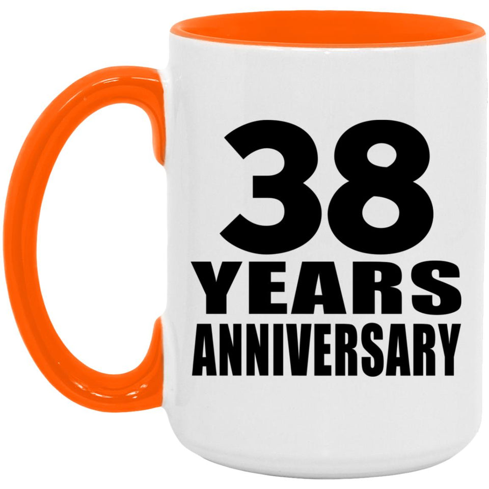 38th Anniversary 38 Years Anniversary - 15oz Accent Mug Orange