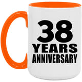 38th Anniversary 38 Years Anniversary - 15oz Accent Mug Orange