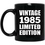 39th Birthday Vintage 1985 Limited Edition - 11oz Coffee Mug Black