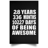 28th Birthday 28 Years 336 Months 10227 Days Of Awesome - Poster Portrait
