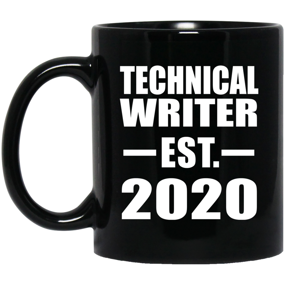 Technical Writer Established EST. 2020 - 11oz Coffee Mug Black