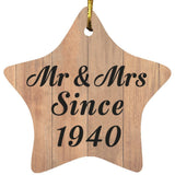84th Anniversary Mr & Mrs Since 1940 - Star Ornament C