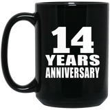 14th Anniversary 14 Years - 15 Oz Coffee Mug Black
