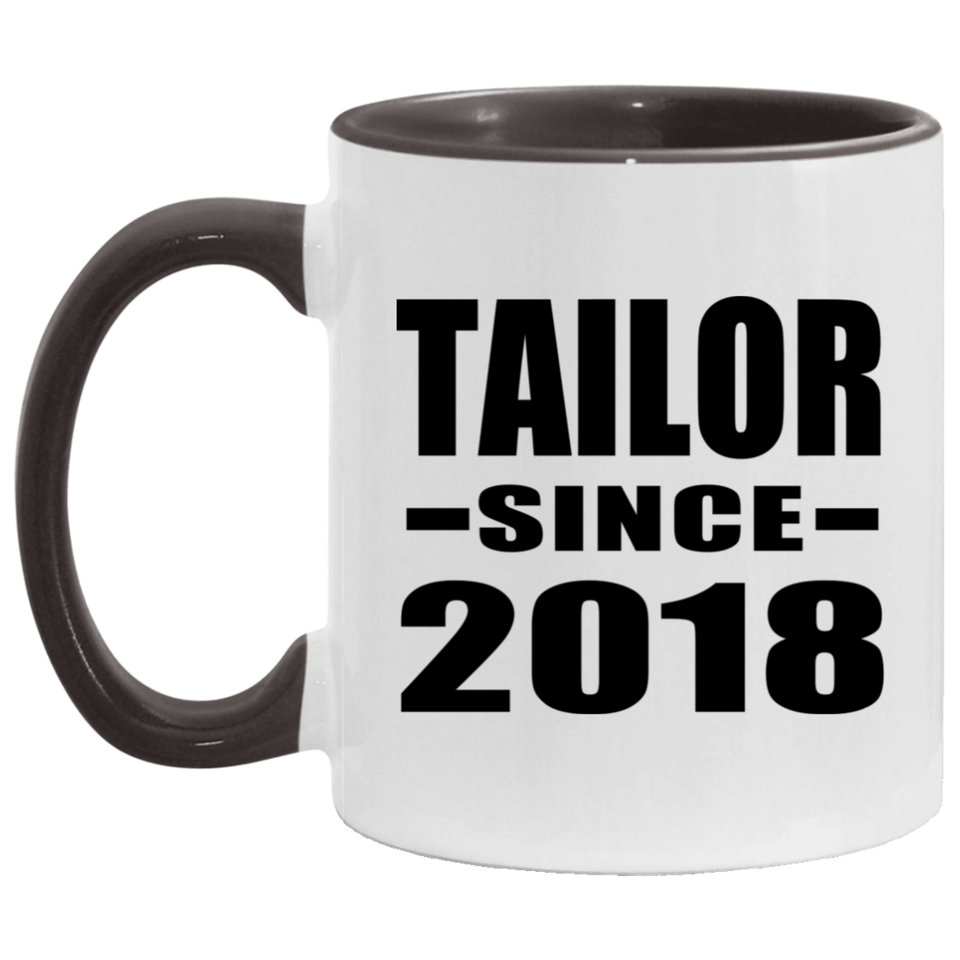 Tailor Since 2018 - 11oz Accent Mug Black