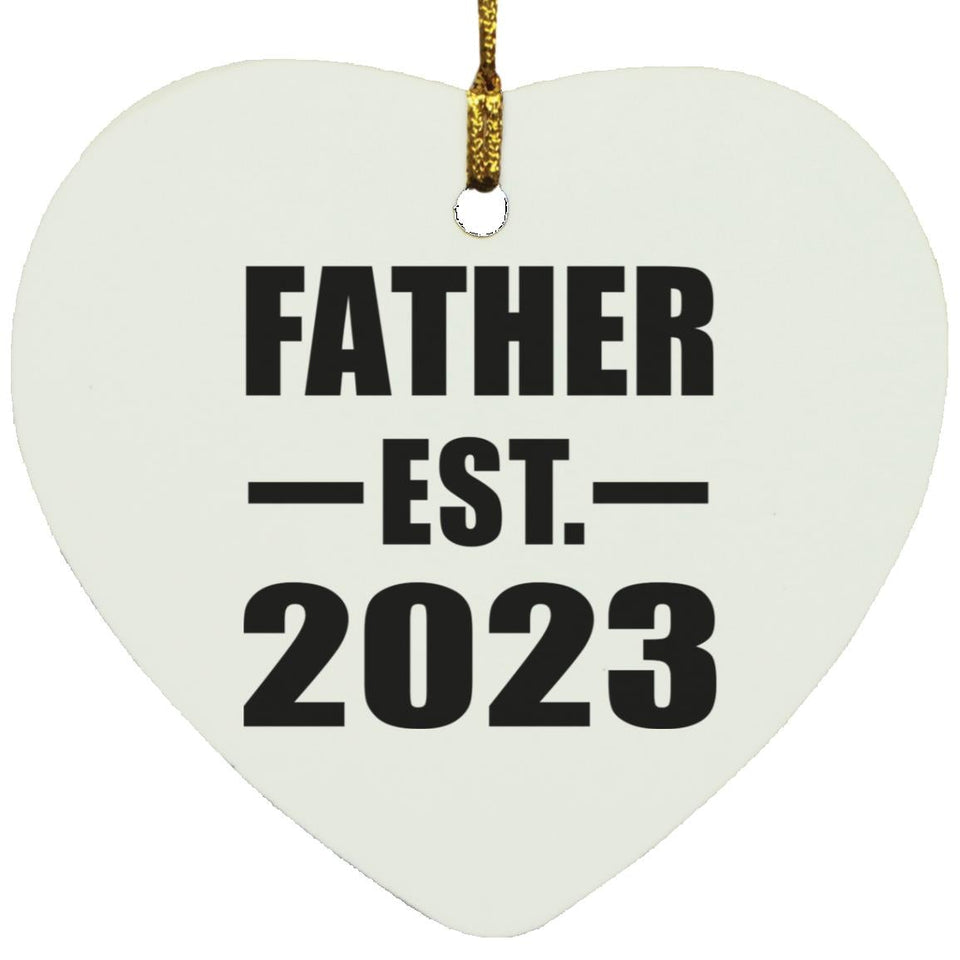 Father Established EST. 2023 - Heart Ornament
