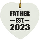Father Established EST. 2023 - Heart Ornament