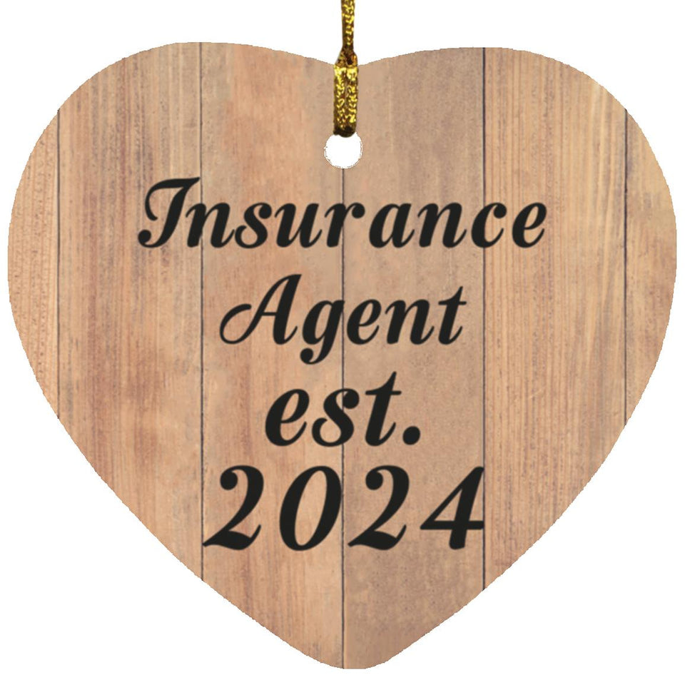 Insurance Agent Established Est. 2024 - Heart Ornament C