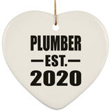 Plumber Established EST. 2020 - Heart Ornament
