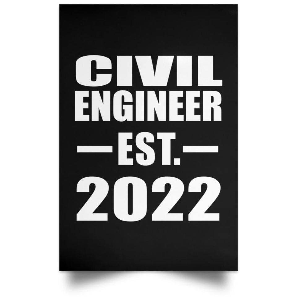 Civil Engineer Established EST. 2022 - Poster Portrait