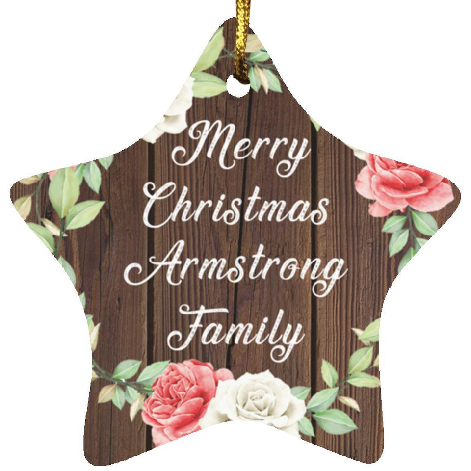 Merry Christmas Armstrong Family - Star Ornament A