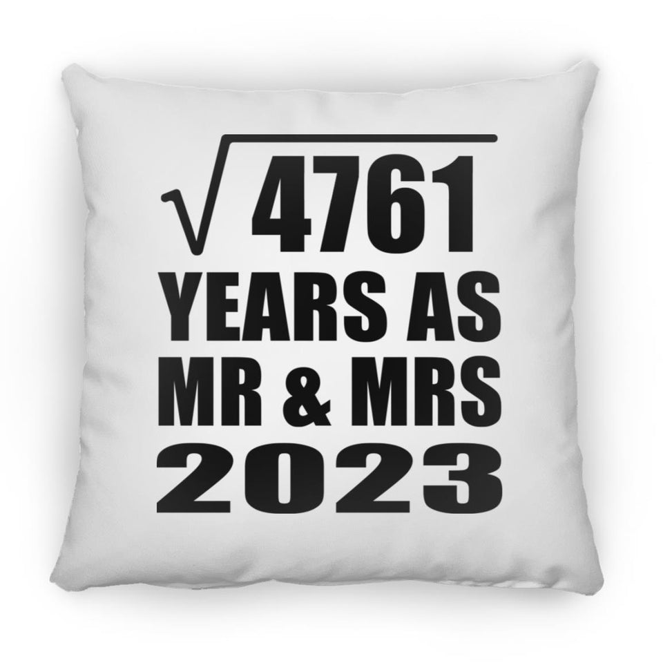69th Anniversary Square Root of 4761 Years As Mr & Mrs 2023 - Throw Pillow