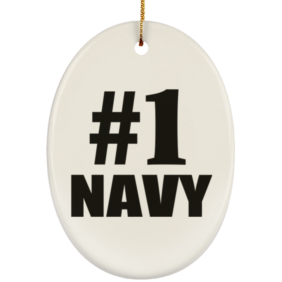 Number One #1 Navy - Oval Ornament