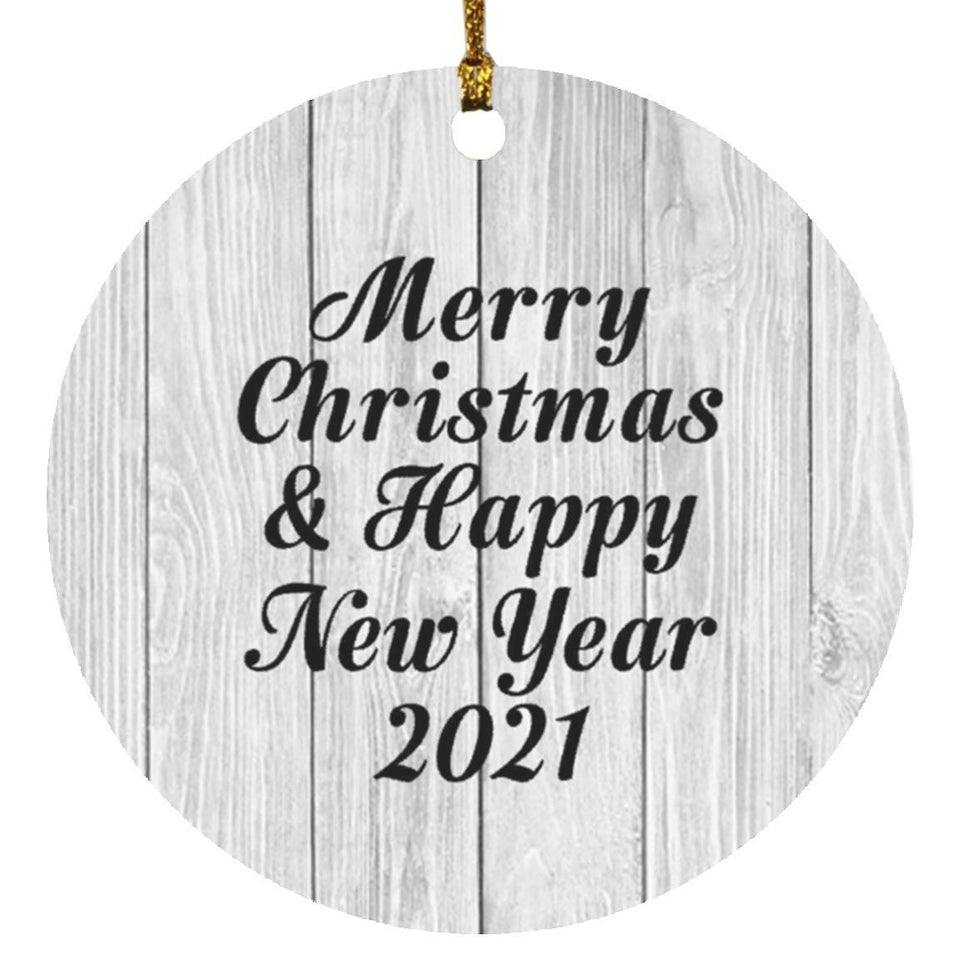 Merry Christmas & Happy New Year 2021 - Circle Ornament F