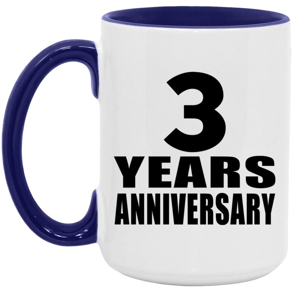 3rd Anniversary 3 Years Anniversary - 15oz Accent Mug Purple