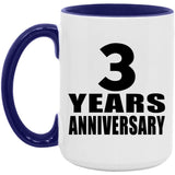 3rd Anniversary 3 Years Anniversary - 15oz Accent Mug Purple