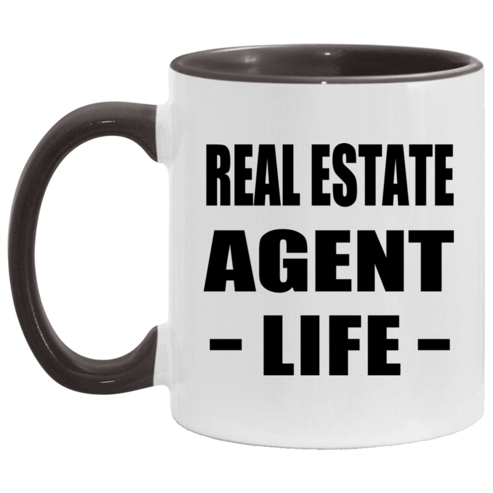 Real Estate Agent Life - 11oz Accent Mug Black