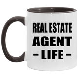 Real Estate Agent Life - 11oz Accent Mug Black