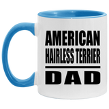 American Hairless Terrier Dad - 11oz Accent Mug Blue