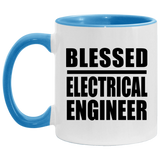 Blessed Electrical Engineer - 11oz Accent Mug Blue