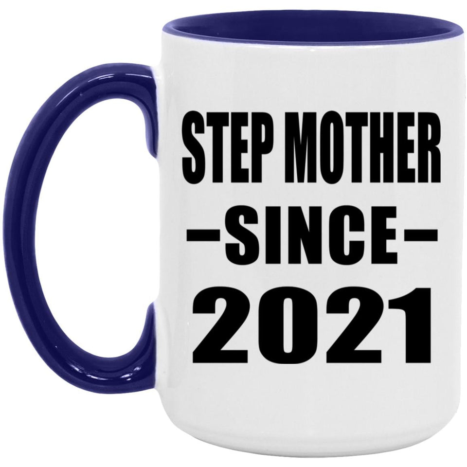 Step Mother Since 2021 - 15oz Accent Mug Purple