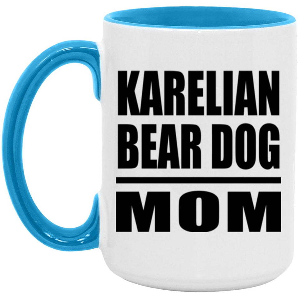 Karelian Bear Dog Mom - 15oz Accent Mug Blue