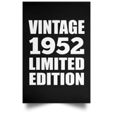 72nd Birthday Vintage 1952 Limited Edition - Poster Portrait