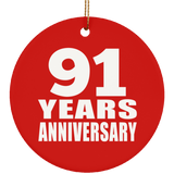 91st Anniversary 91 Years Anniversary - Circle Ornament
