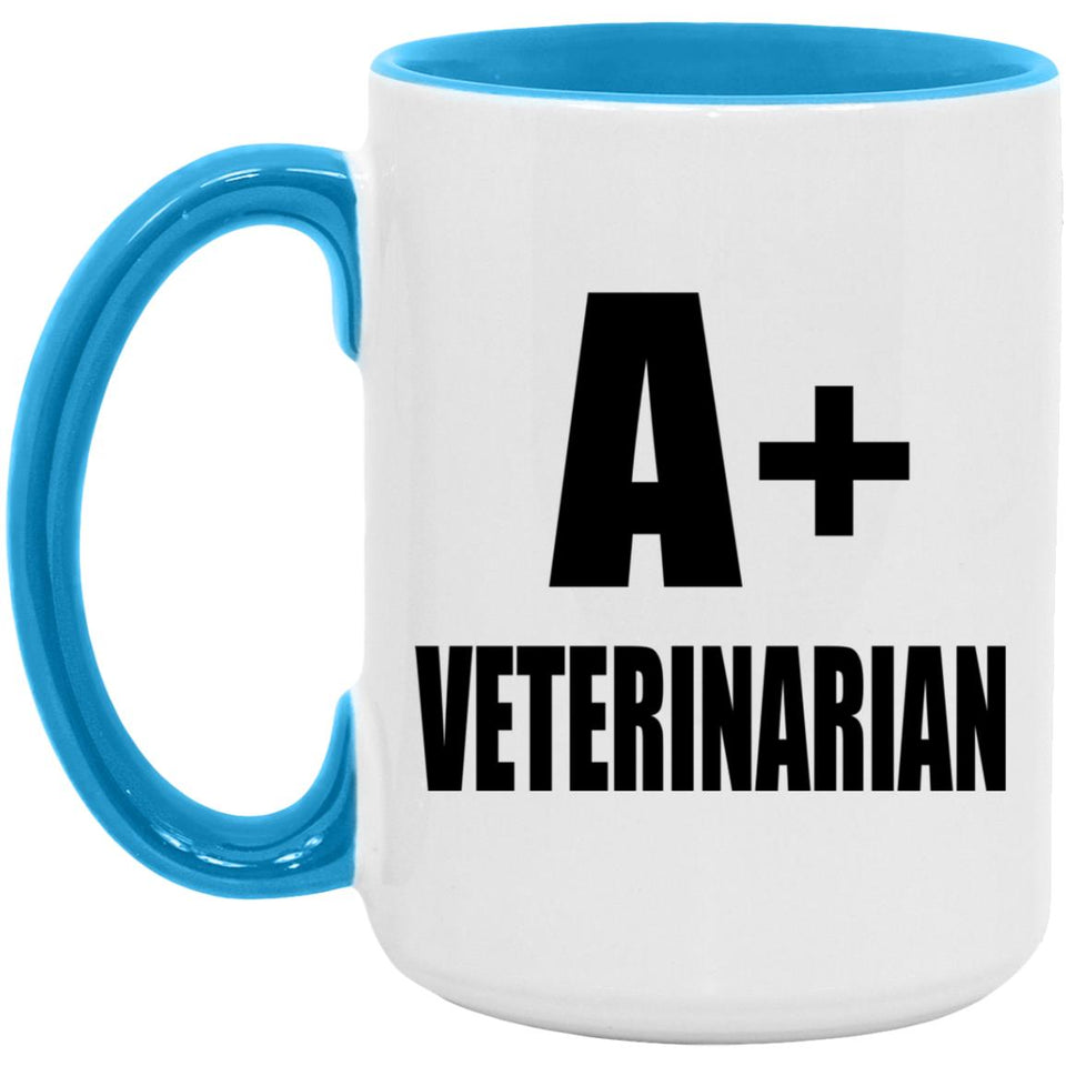 A+ Veterinarian - 15oz Accent Mug Blue