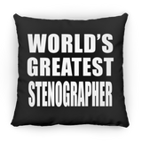 World's Greatest Stenographer - Throw Pillow Black