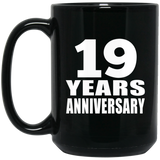 19th Anniversary 19 Years - 15 Oz Coffee Mug Black