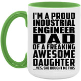 Proud Industrial Engineer Dad Of Awesome Daughter - 15oz Accent Mug Green