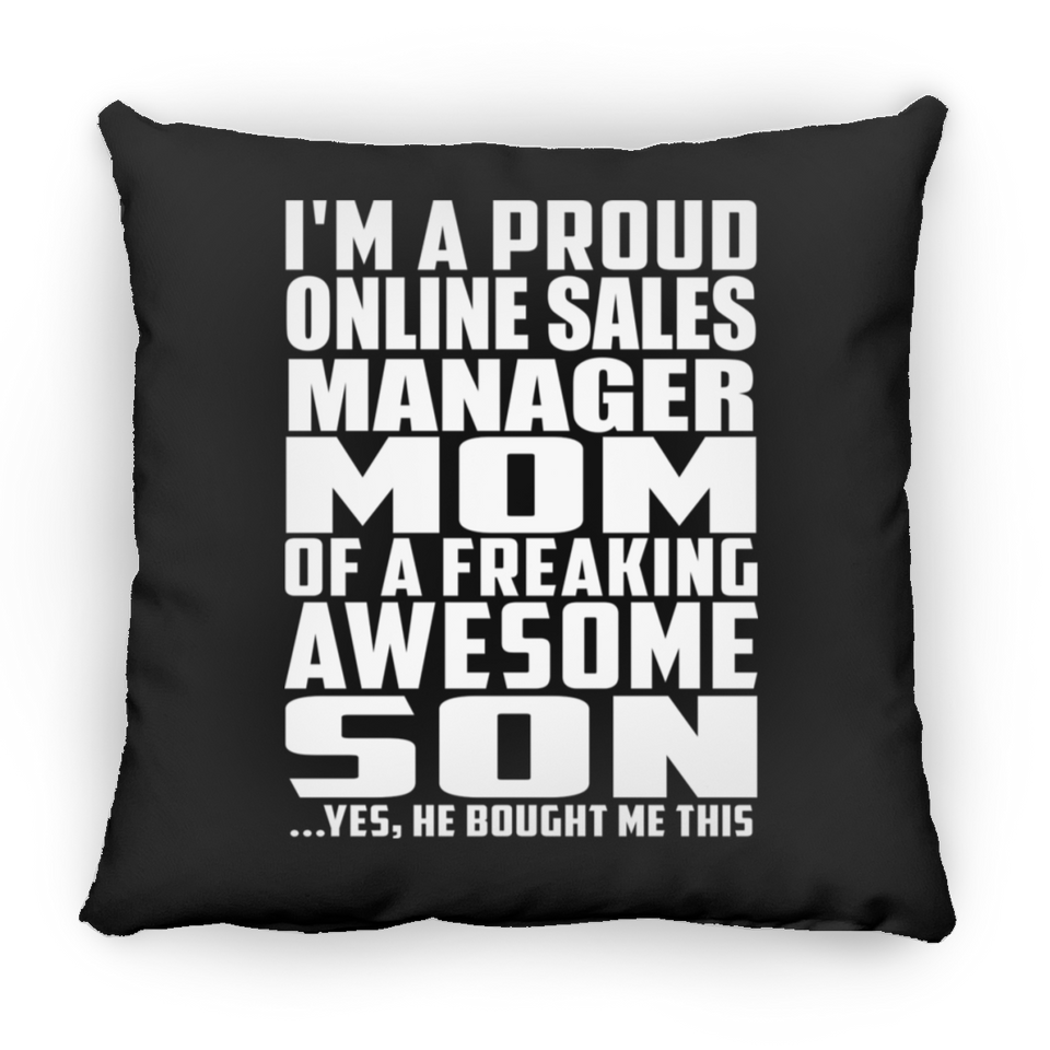 Proud Online Sales Manager Mom Of Awesome Son - Throw Pillow Black