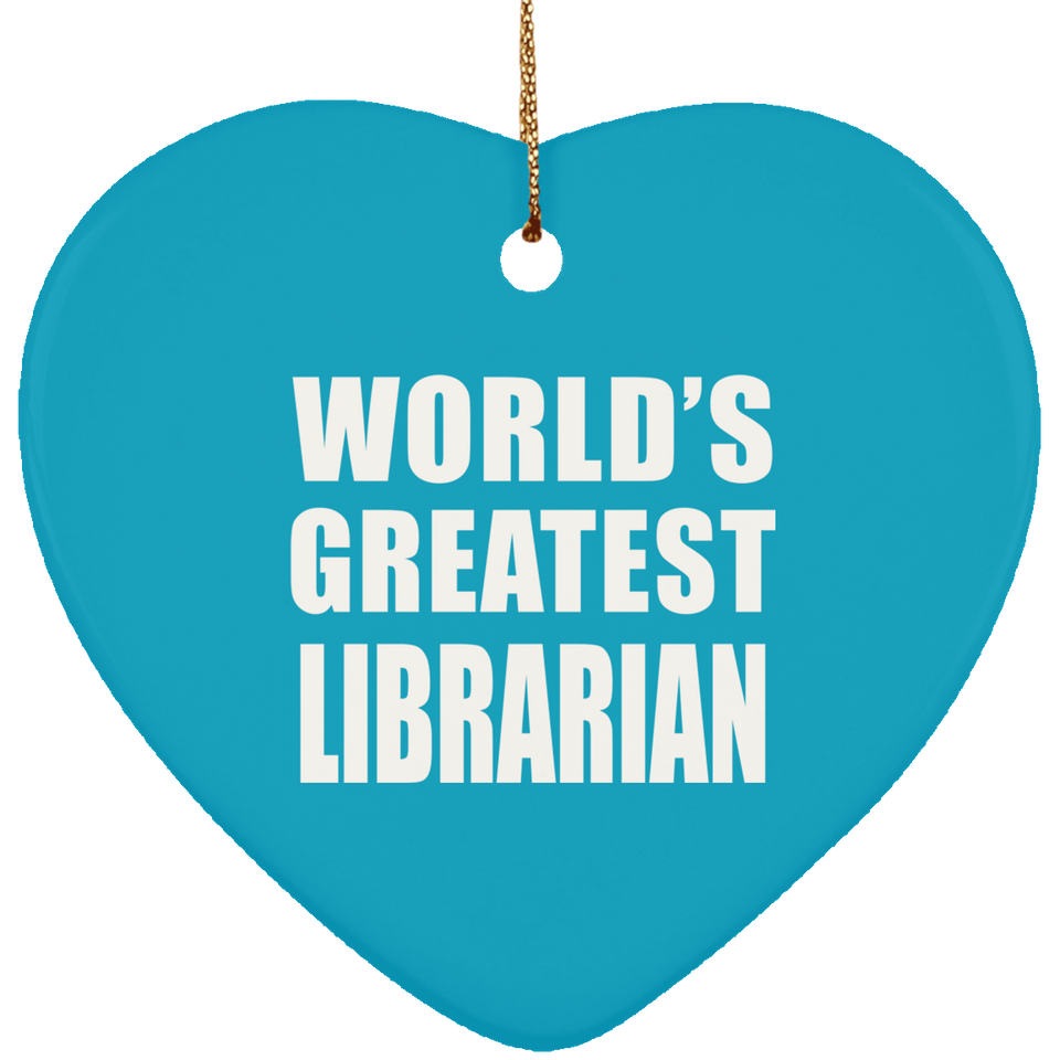 World's Greatest Librarian - Heart Ornament