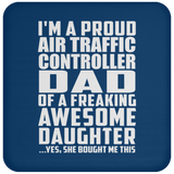 Proud Air Traffic Controller Dad Of Awesome Daughter - Drink Coaster
