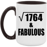 42nd Birthday Square Root of 1764 & Fabulous - 15oz Accent Mug Black
