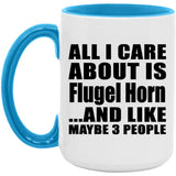 All I Care About Is Flugel Horn - 15oz Accent Mug Blue