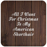 All I Want For Christmas Is My American Shorthair - Drink Coaster D
