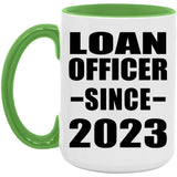 Loan Officer Since 2023 - 15oz Accent Mug Green