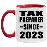 Tax Preparer Since 2023 - 11oz Accent Mug Red