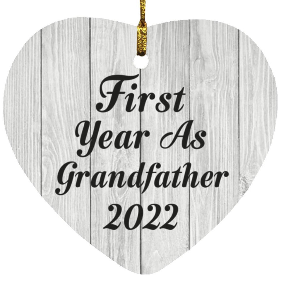 First Year As Grandfather 2022 - Heart Ornament F